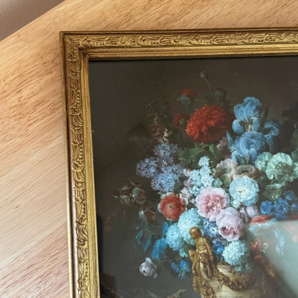 Floral Still Life Gold Framed Art - Picture 5 of 7